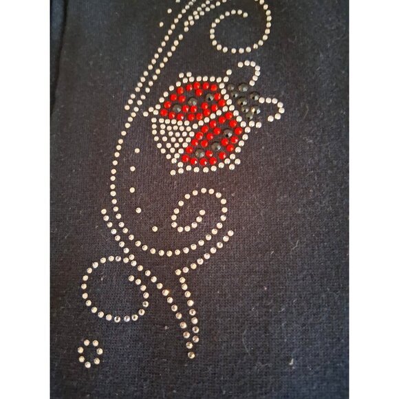 Isaac's Designs LadyBug themed Zip up Vest women's rhinestones 1X  Vest cotton - Picture 4 of 7